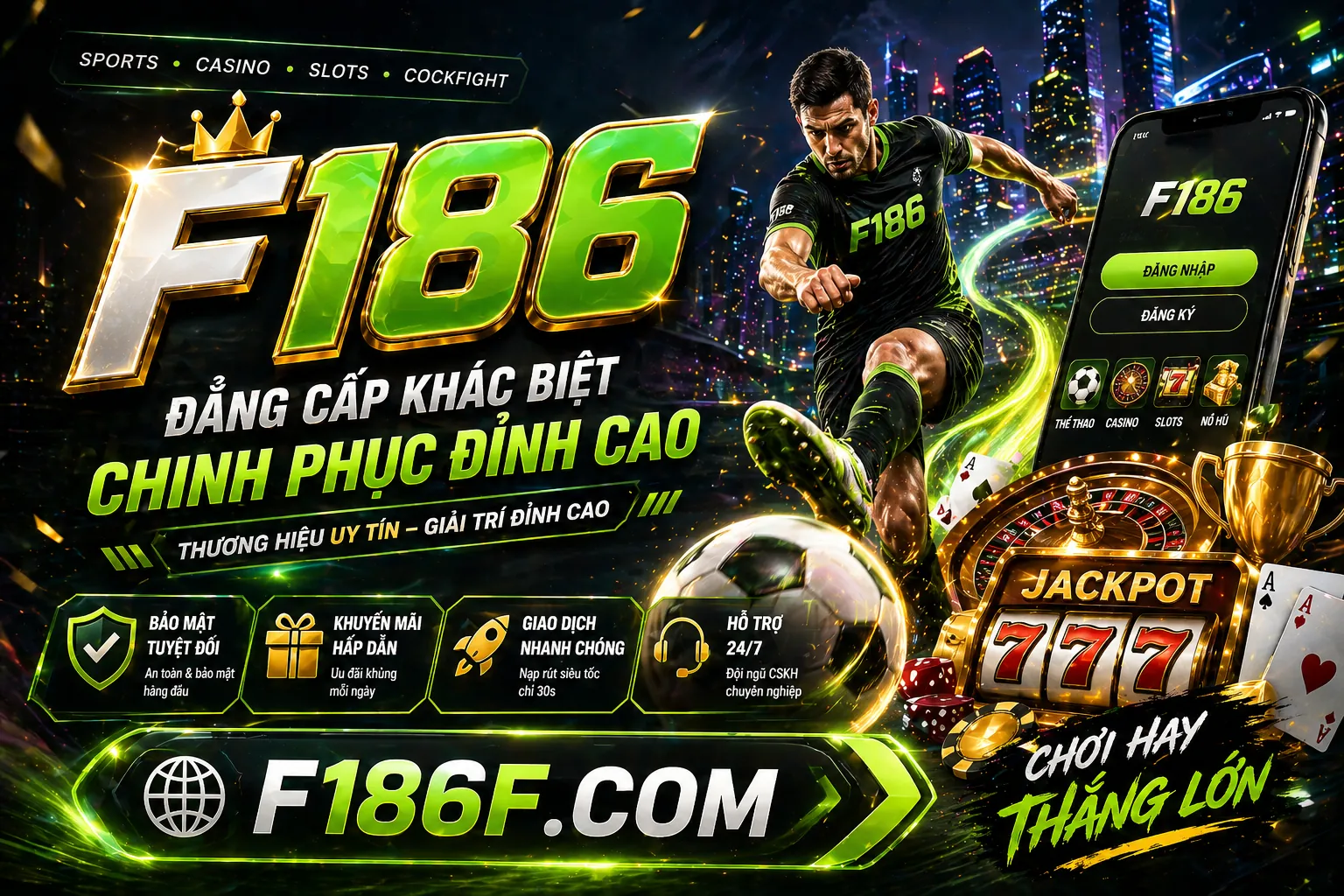 Sân vận động lớn với màn hình hiển thị tỷ số và logo 777x chính thức